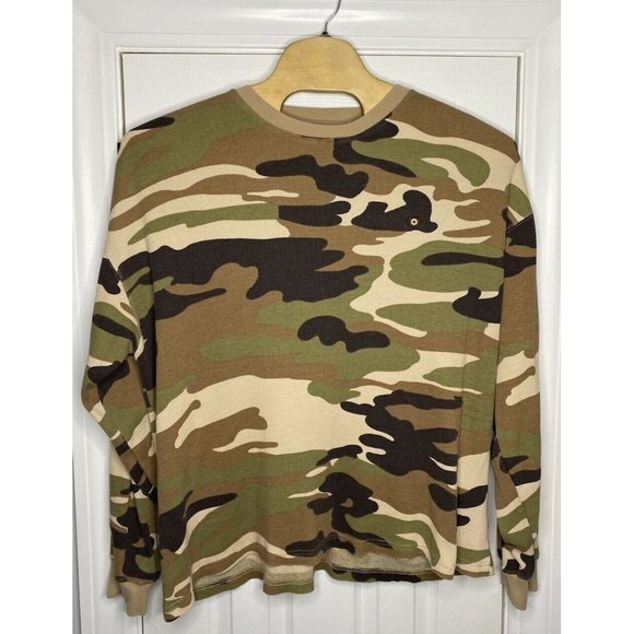 Southpole Other - Y2K Southpole Mens Long Sleeve Thermal Shirt Camouflage Green Brown 2XL